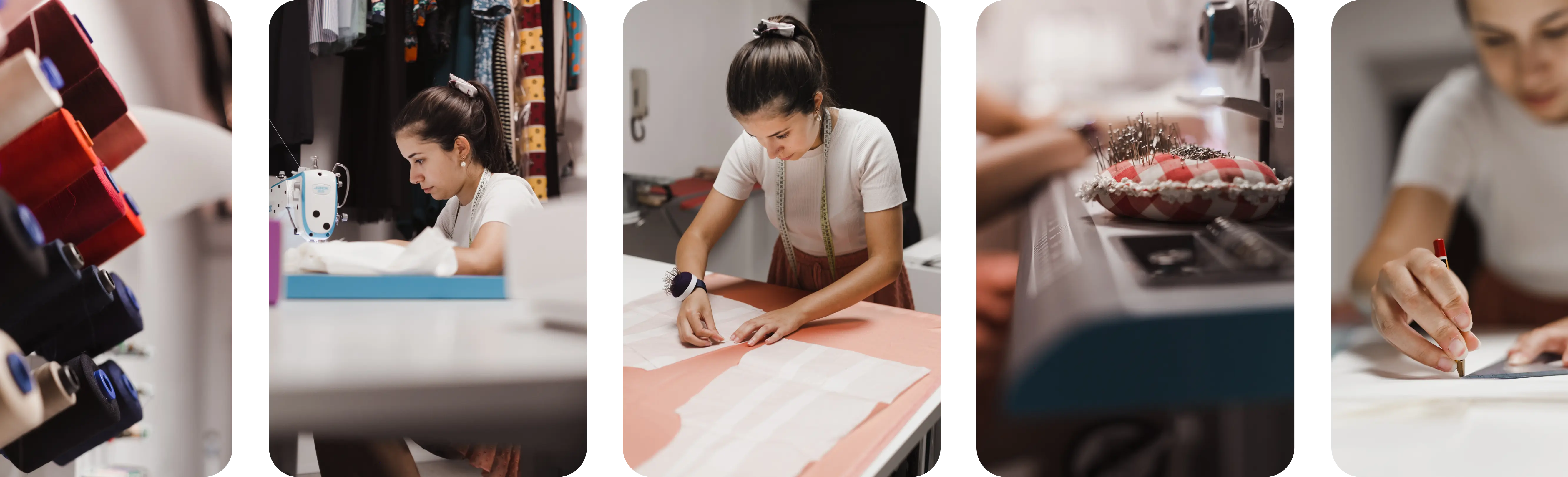 5 foto personal branding modellista donna in stile rullino